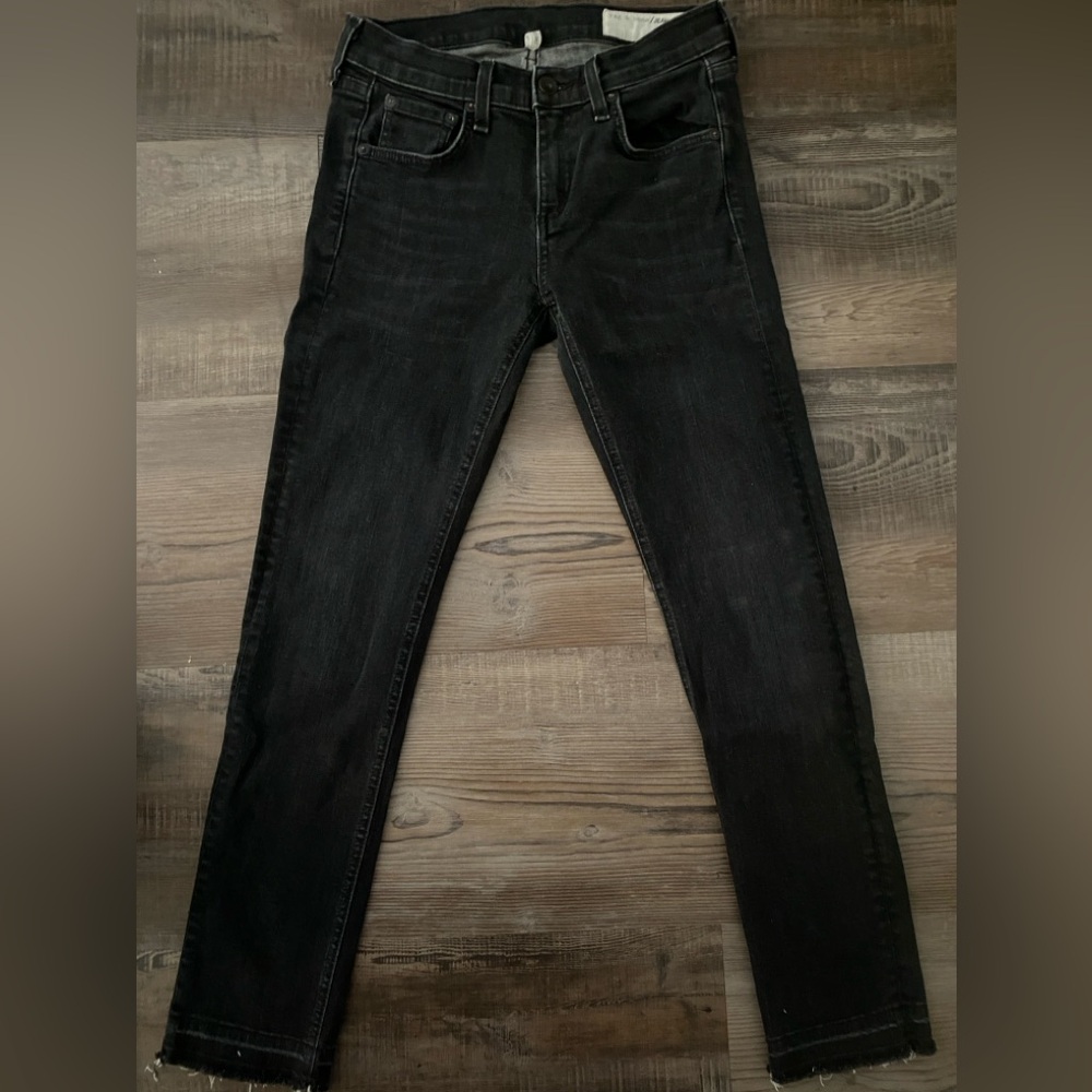 Rag & Bone Dre Capri Skinny Raw Hem Distressed black Jeans Size 25 - Picture 3 of 7